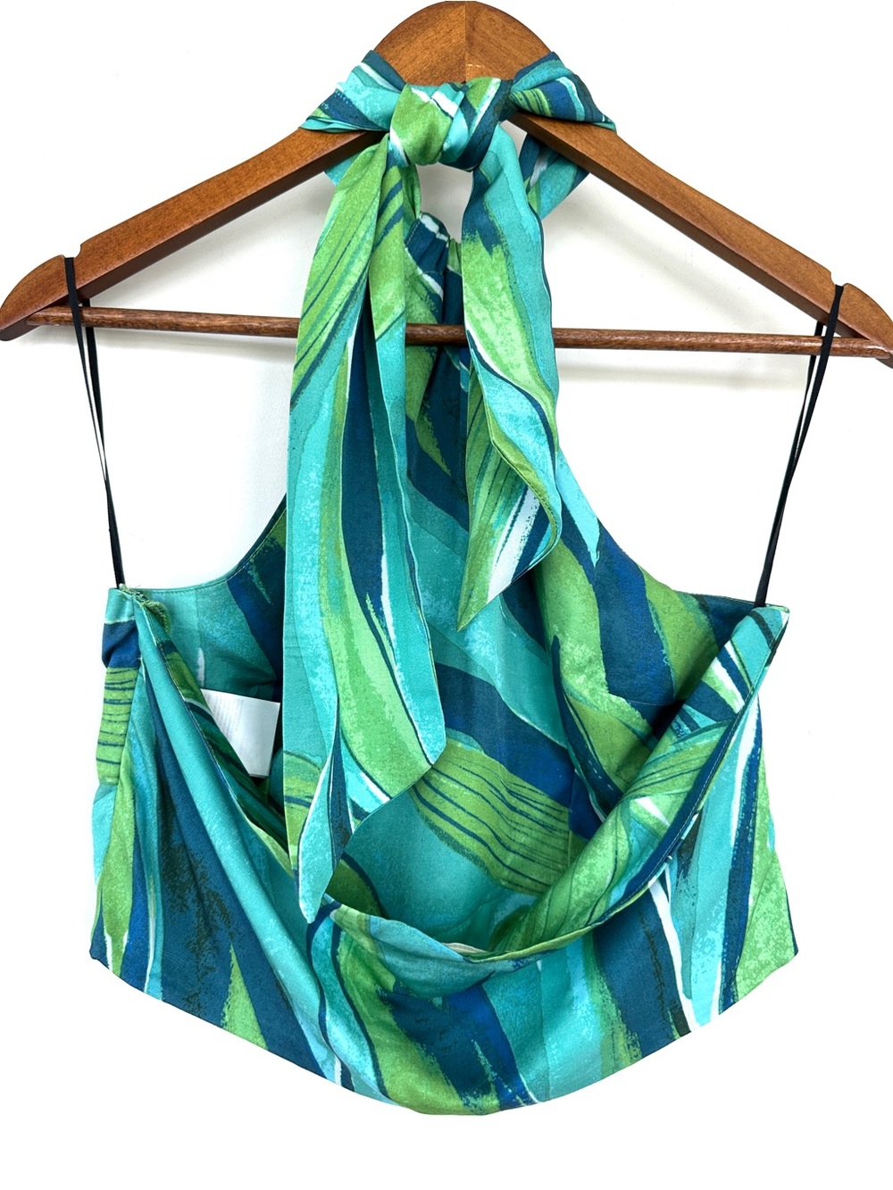 H&M Green and Teal Striped Halter Top, Cropped - Picture 4 of 11